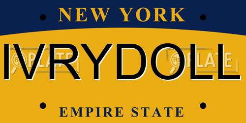 IVRYDOLL New York License Plate