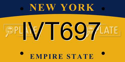 IVT697 New York License Plate