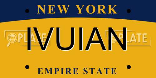 IVUIAN New York License Plate
