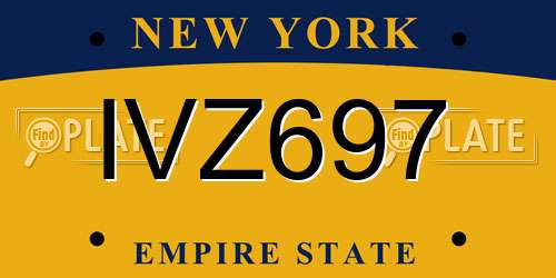 IVZ697 New York License Plate
