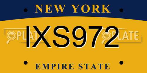 IXS972 New York License Plate