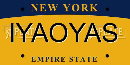 IYAOYAS New York License Plate