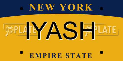 IYASH New York License Plate