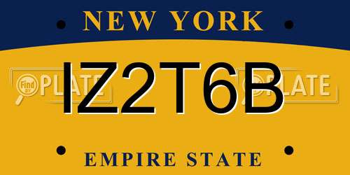 IZ2T6B New York License Plate