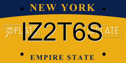 IZ2T6S New York License Plate