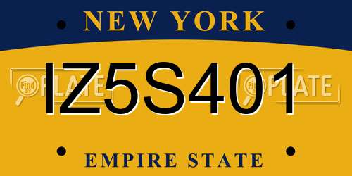 IZ5S401 New York License Plate