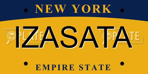 IZASATA New York License Plate