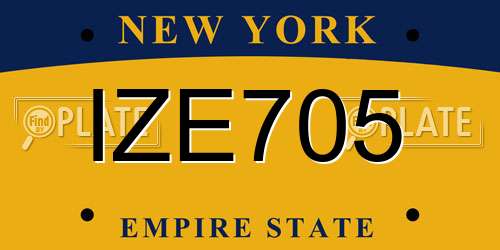 IZE705 New York License Plate