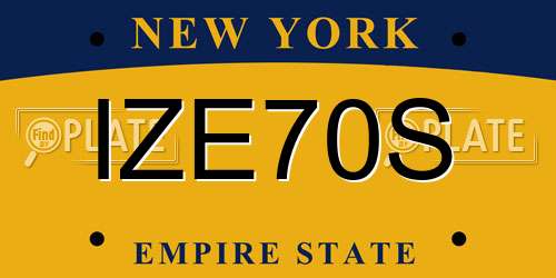 IZE70S New York License Plate