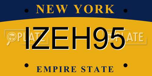 IZEH95 New York License Plate