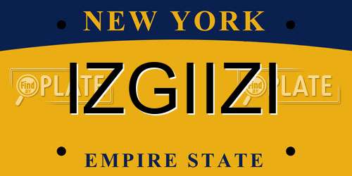 IZGIIZI New York License Plate