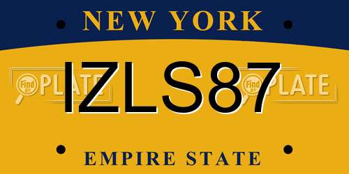 IZLS87 New York License Plate