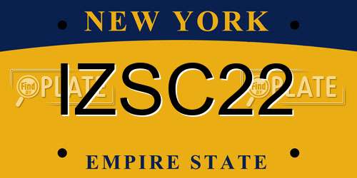 IZSC22 New York License Plate