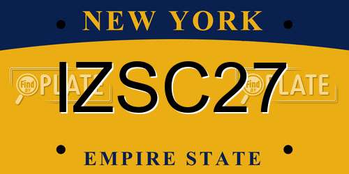 IZSC27 New York License Plate