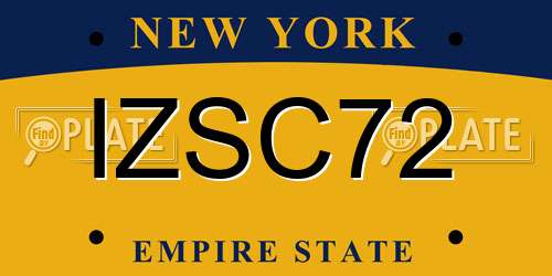 IZSC72 New York License Plate