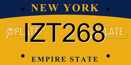 IZT268 New York License Plate