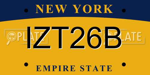 IZT26B New York License Plate