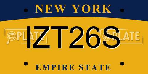 IZT26S New York License Plate