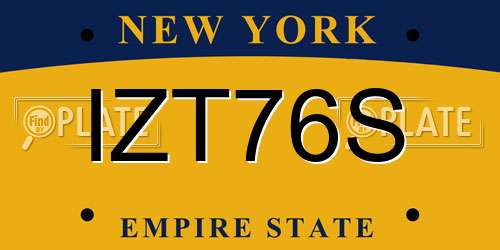 IZT76S New York License Plate