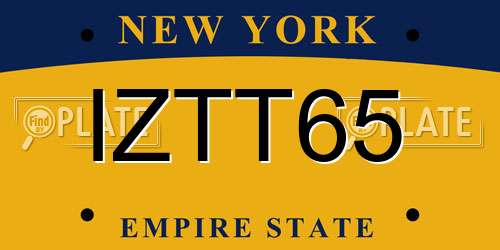 IZTT65 New York License Plate