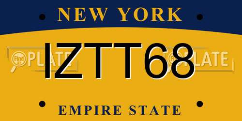 IZTT68 New York License Plate