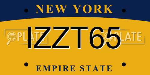 IZZT65 New York License Plate