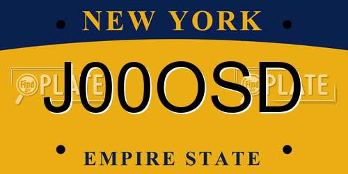 J00OSD New York License Plate
