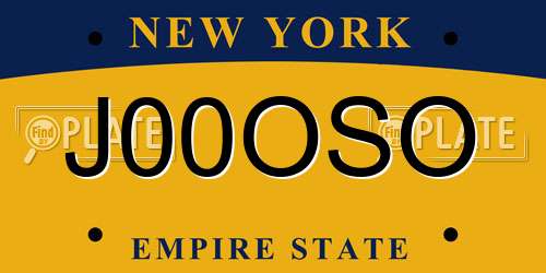 J00OSO New York License Plate