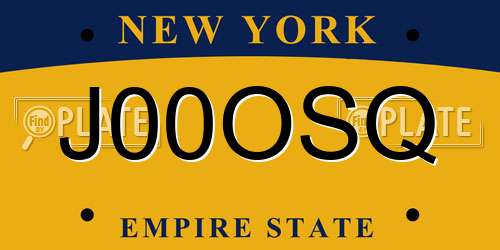 J00OSQ New York License Plate