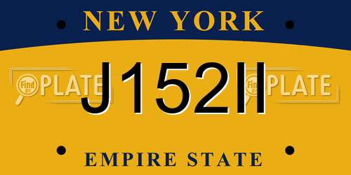 J152II New York License Plate