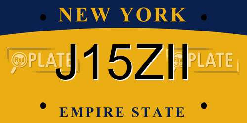 J15ZII New York License Plate