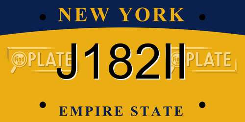 J182II New York License Plate