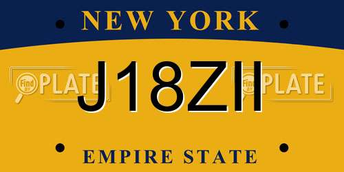 J18ZII New York License Plate