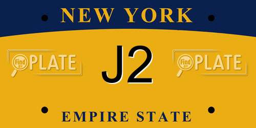 J2 New York License Plate