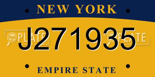 J271935 New York License Plate