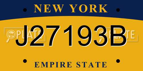 J27193B New York License Plate