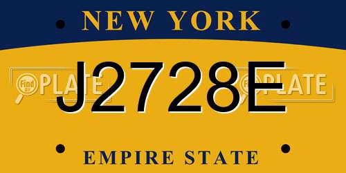 J2728E New York License Plate