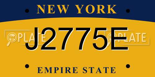 J2775E New York License Plate