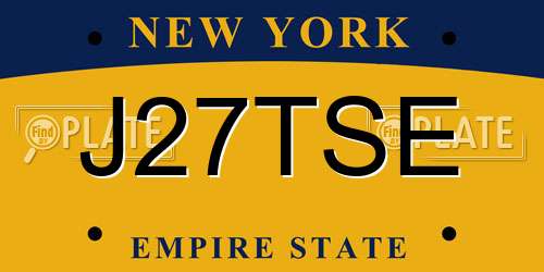J27TSE New York License Plate