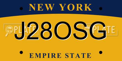 J28OSG New York License Plate
