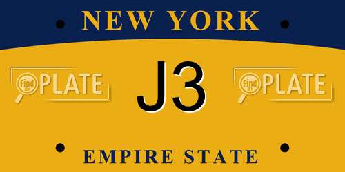 J3 New York License Plate