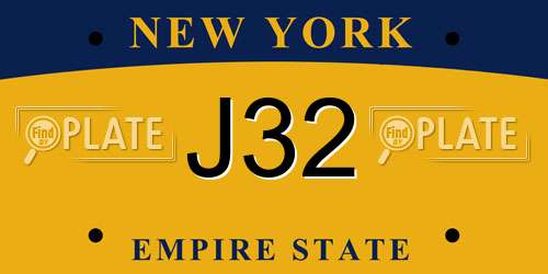 J32 New York License Plate