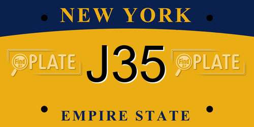 J35 New York License Plate