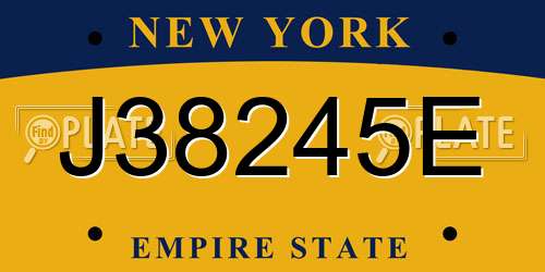 J38245E New York License Plate