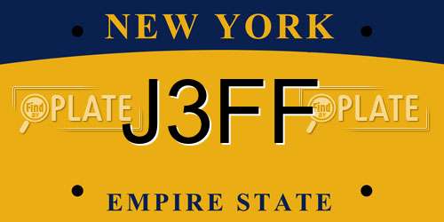 J3FF New York License Plate