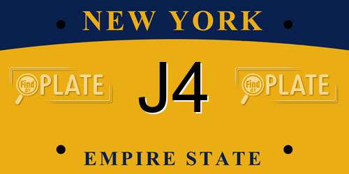 J4 New York License Plate