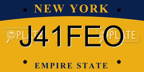 J41FEO New York License Plate