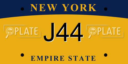 J44 New York License Plate