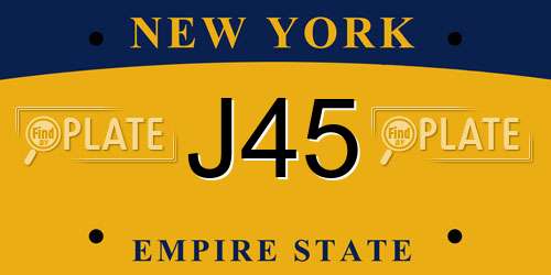 J45 New York License Plate