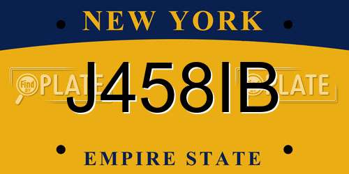 J458IB New York License Plate